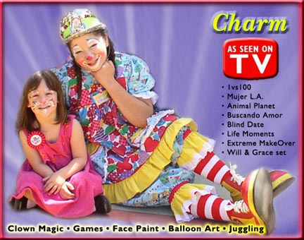 charm clown charmandhappy.com in los angeles, ca birthday party entertainment company picnic idea