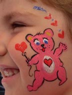 face paint pink bear