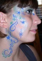 stars and swirls face paint