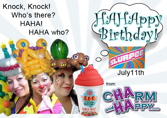 7-eleven day july 11 free slurpee day with CharmandHappy.com Hollywood Corona Chino Los angeles