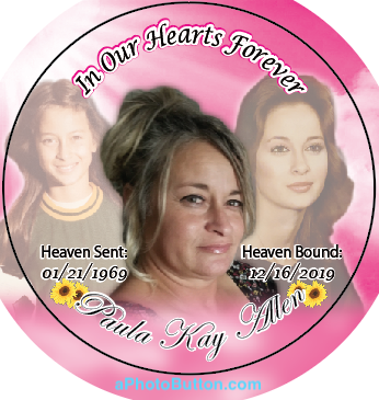 memorial pinback photo buttons with past photos in back