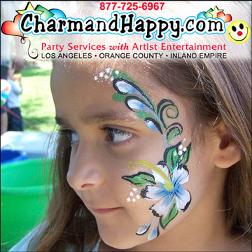 CharmandHappy.com Los Angeles Face Painter Whittier Downey Santa Fe Springs Norwalk Fullertaon Brea Montebello Commerce Long Beach