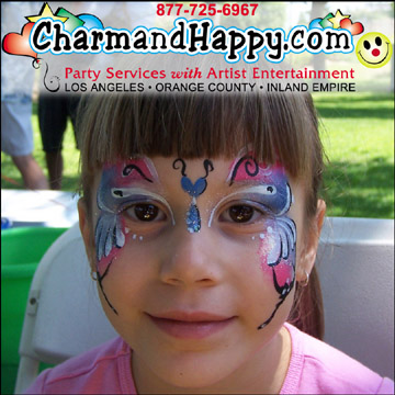 CharmandHappy.com Los Angeles Face Painter Whittier Downey Santa Fe Springs Norwalk Fullertaon Brea Montebello Commerce Long Beach