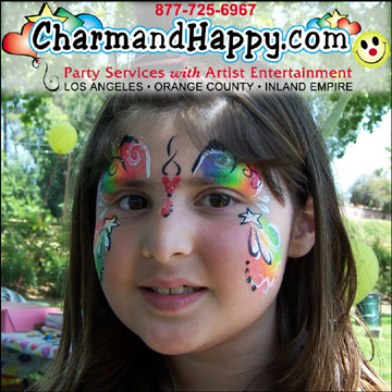 CharmandHappy.com Los Angeles Face Painter Whittier Downey Santa Fe Springs Norwalk Fullertaon Brea Montebello Commerce Long Beach