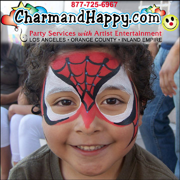 CharmandHappy.com Los Angeles Face Painter Whittier Downey Santa Fe Springs Norwalk Fullertaon Brea Montebello Commerce Long Beach