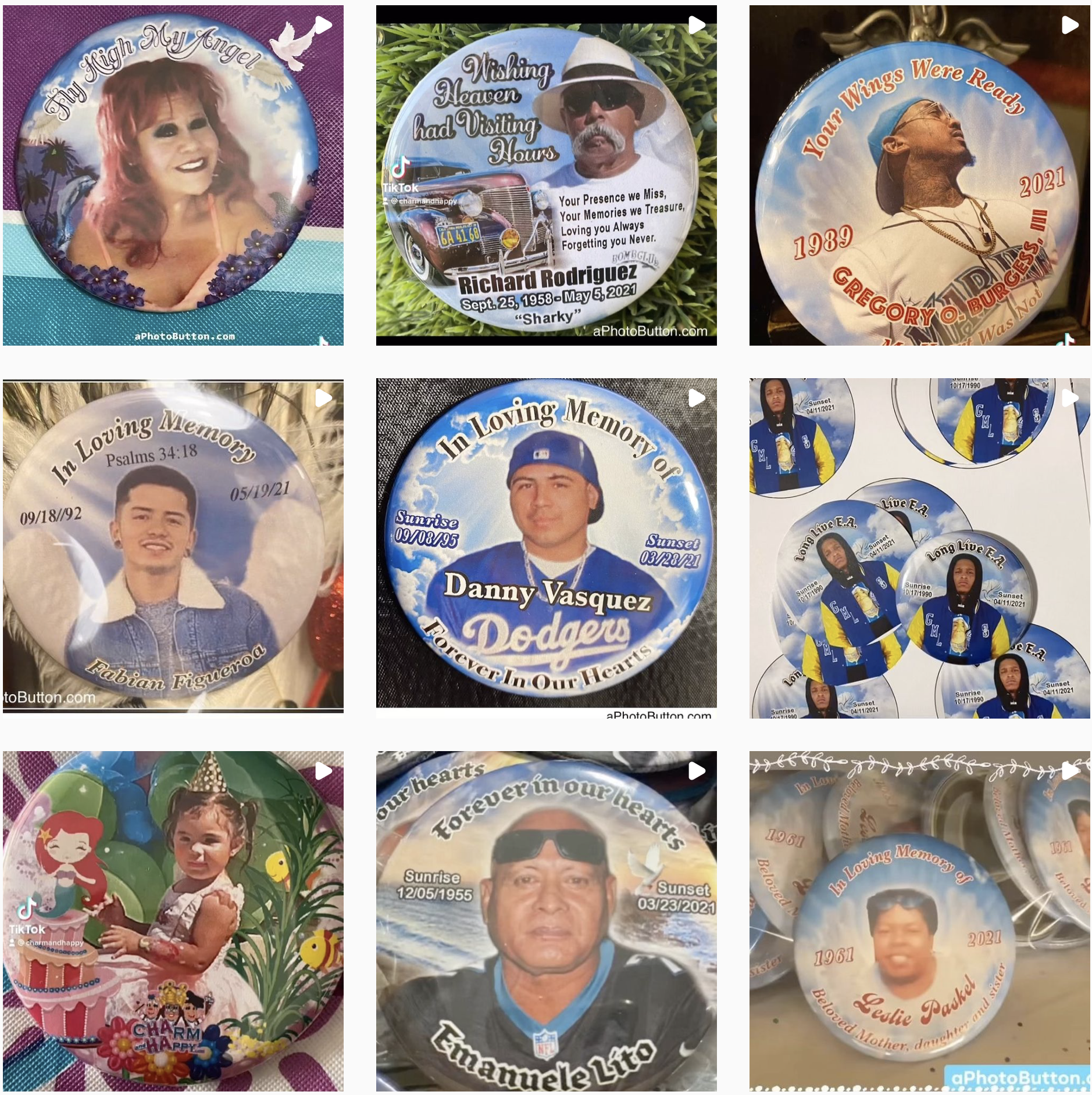 memorial photo buttons by aPhotoButton.com IG @aPhotoButtoncom