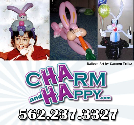 easter bunny rabbit balloon art carmen tellez charmandhappy socal los angeles orange county 562-237-3327