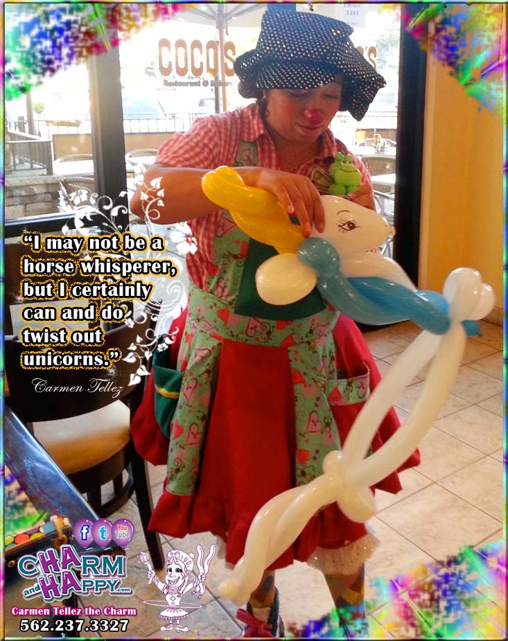 restaurant entertainer kids night family friendly balloon artist carmen tellez charmandhappy socal cerritos