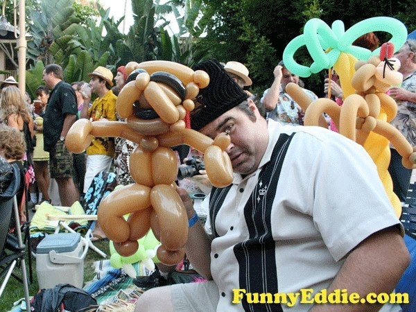 FunnyEddie.com Hollywood balloon artist magician juggler former ringling bros. circus clown