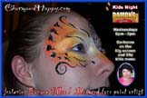 orange butterfly: Face painting Damon's Grill South Bend Indiana