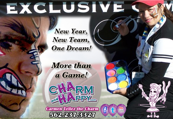 CharmandHappy.com face painter sports football events Ontario Los Angeles