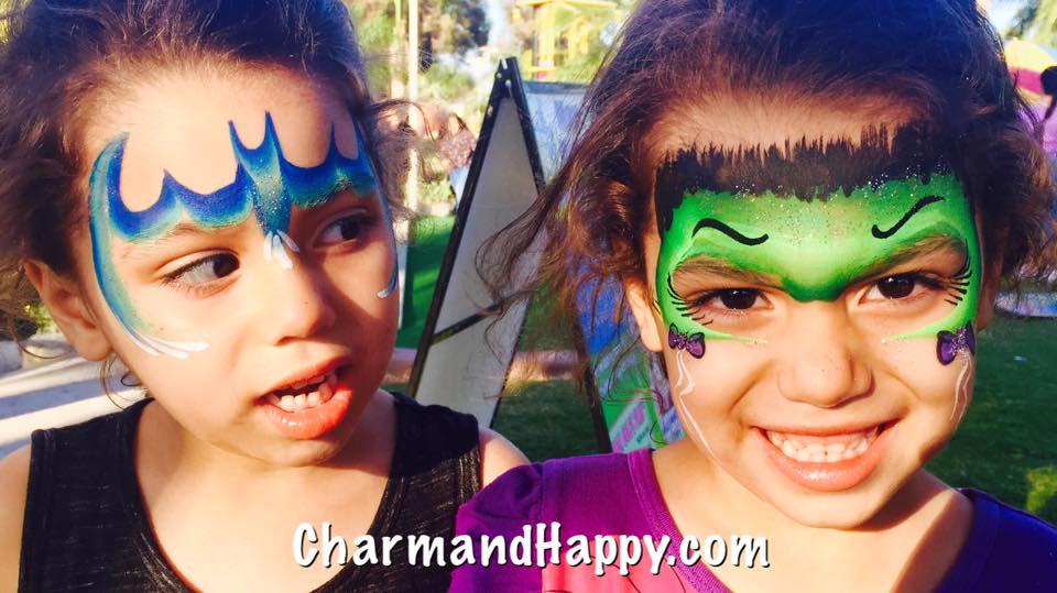 CharmandHappy.com San Jacinto Beaumont Perris Hemet Menifee CA face painter for hire