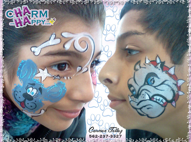 CharmandHappy.com face painter whittier azusa covina puppy dog