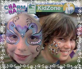 CharmandHappy.com face painter Menifee Temecula swan design