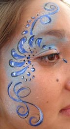 face paint blue eye art