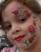face paint roses on side