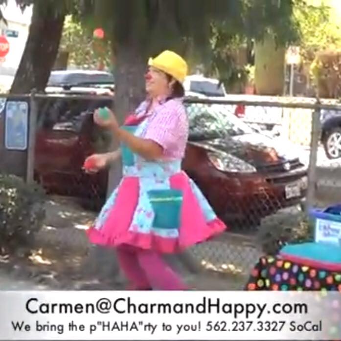 CharmandHappy.com juggle cute clown menifee ontario temecula school show SoCal