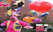 balloon delivery with singing telegram pink gorilla