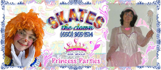 Skatestheclown Com 650 365 1514 Professional Yet Affordable Clown Skatetheclown Com Clown Princess Parties Redwood City 650 365 1514