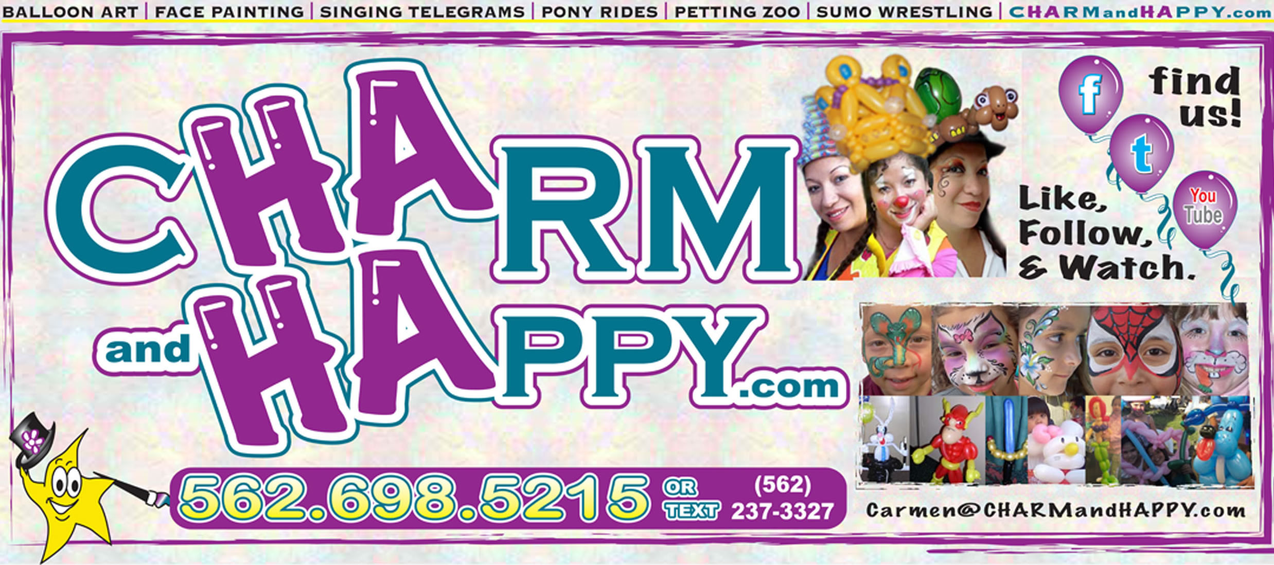 charmandhappy restaurant entertainment family friendly kids night face painter balloon artist los angeles socal